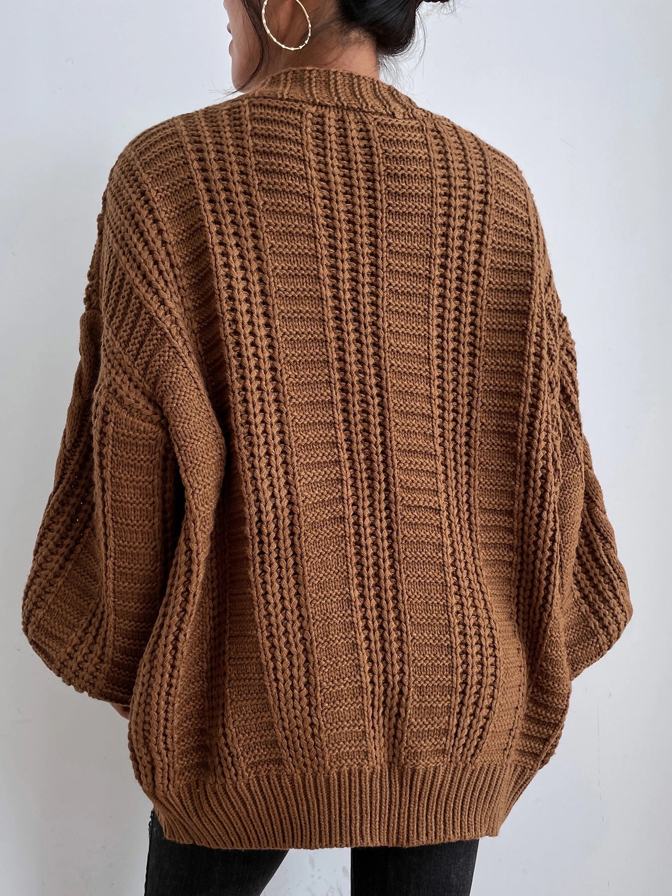 Lilla | Oversize’owy damski kardigan z grubym splotem