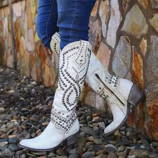 Wioletta | Damskie buty kowbojki do kolan