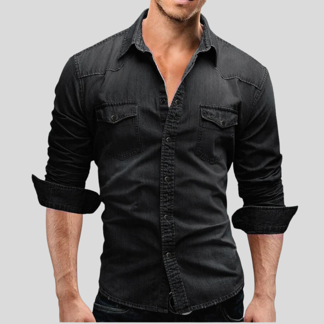 Renata | Wygodna męska koszula jeansowa slim fit