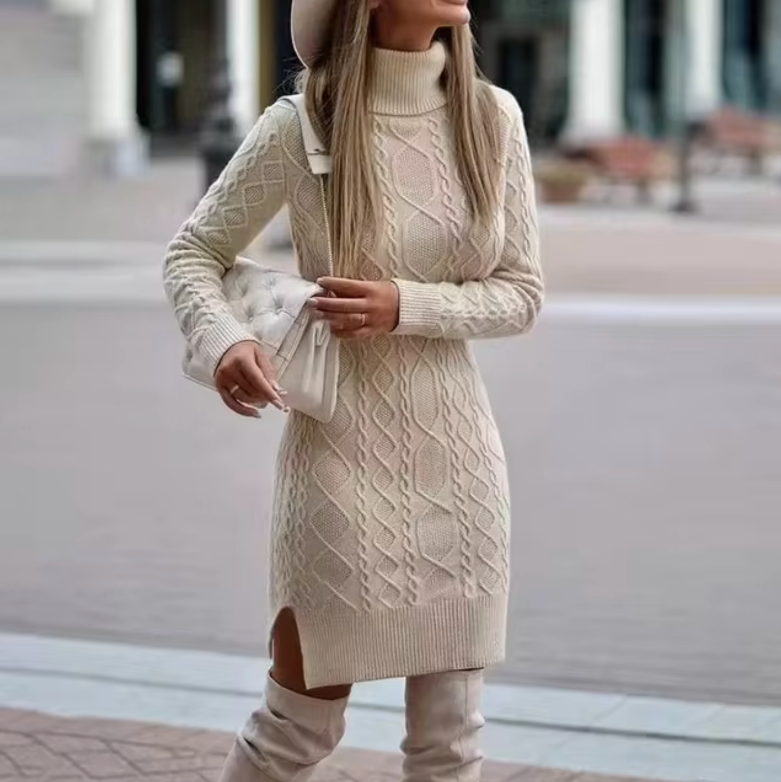 Iwona | Sweter damski z długim rękawem midi