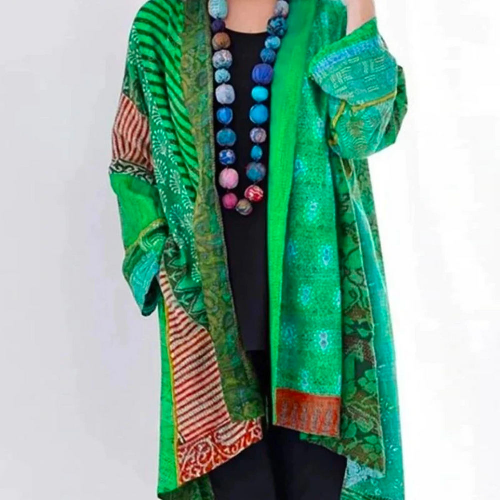 Jolanta | Kardigan damski wielokolorowy w stylu vintage casual