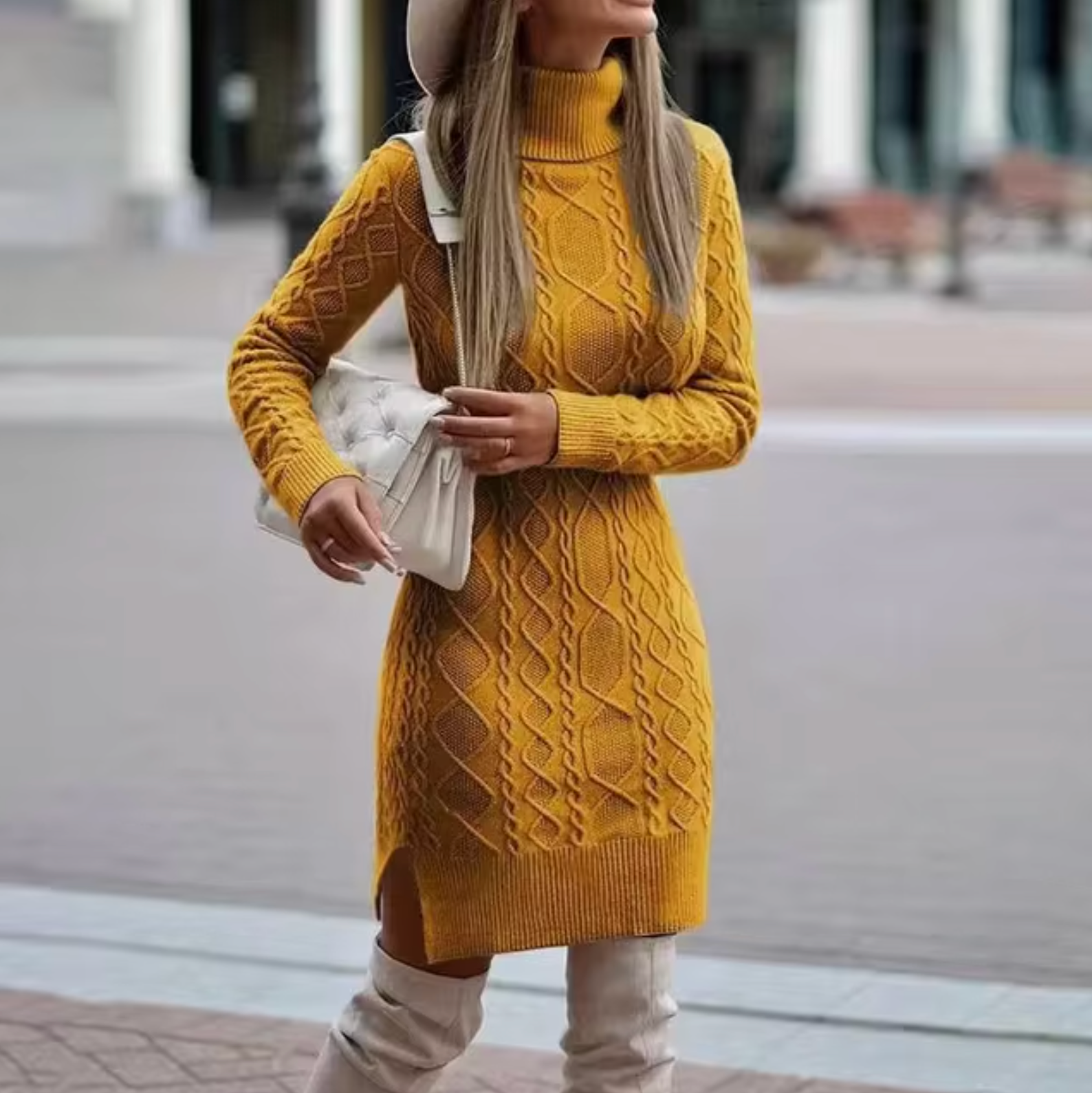 Iwona | Sweter damski z długim rękawem midi