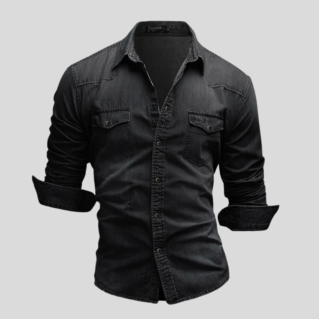 Renata | Wygodna męska koszula jeansowa slim fit