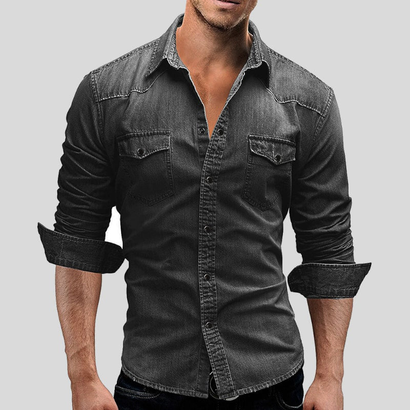 Elżbieta | Męska koszula jeansowa w stylu casual