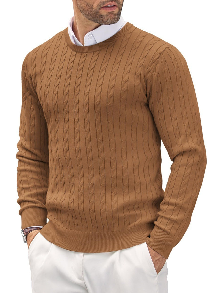 Franciszek | Sweter męski slim fit z okrągłym dekoltem