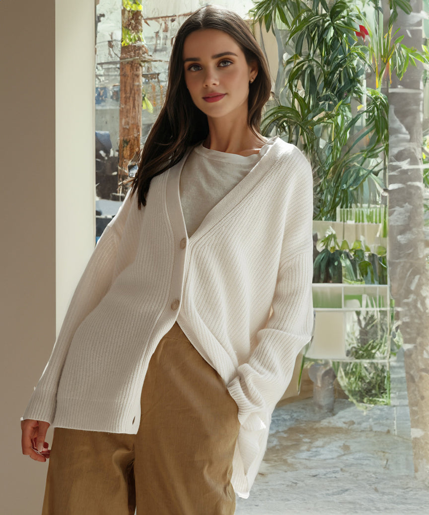 Lucyna | Kardigan damski oversize z guzikami