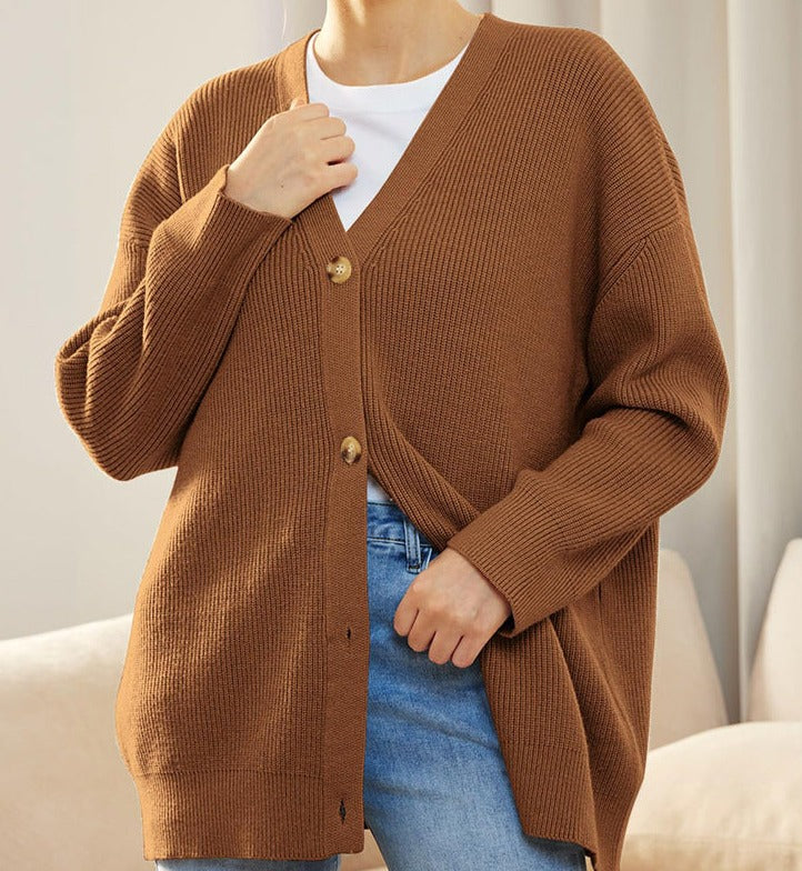 Lucyna | Kardigan damski oversize z guzikami