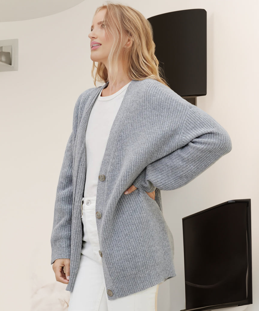 Lucyna | Kardigan damski oversize z guzikami