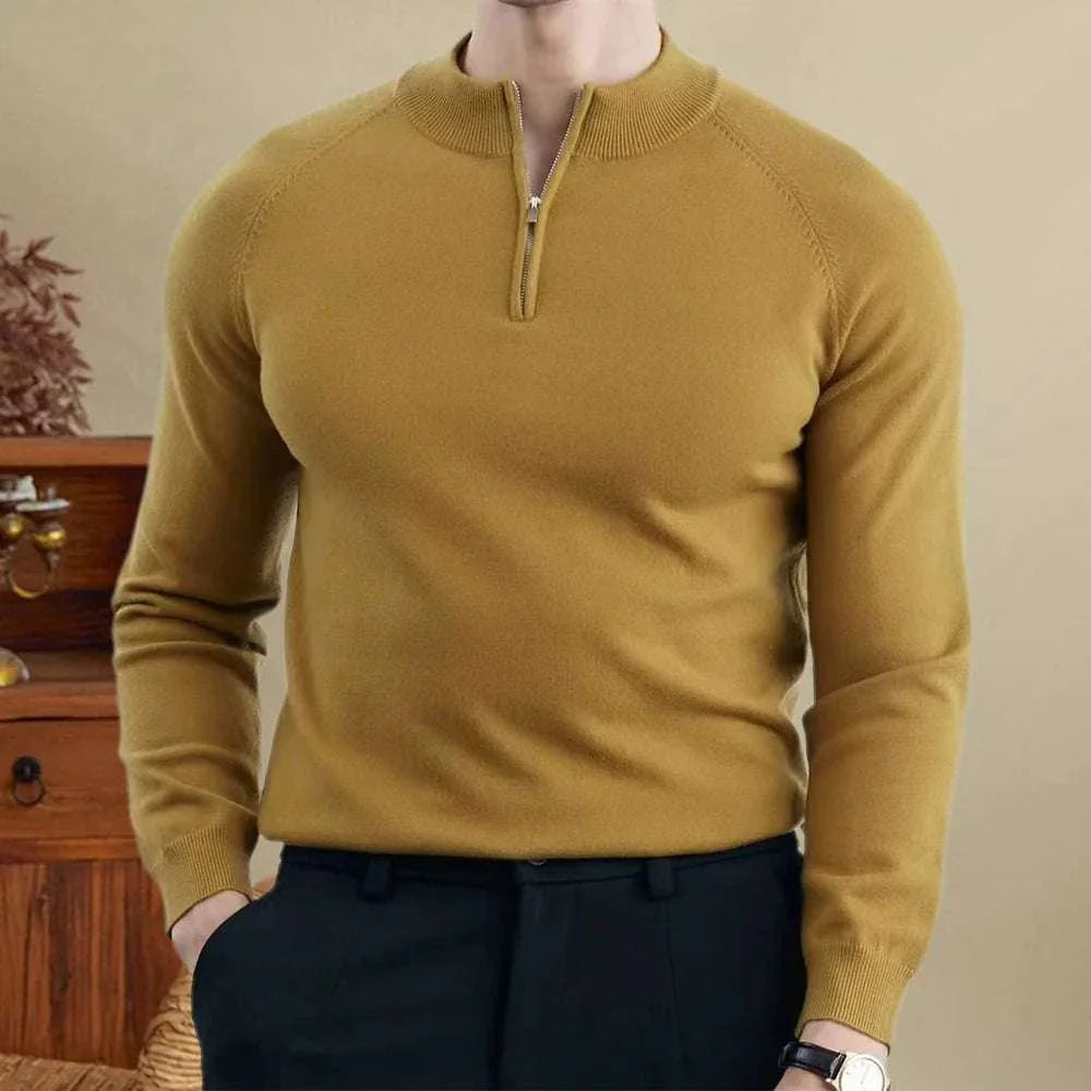Ryszard | Męski sweter wełniany slim fit