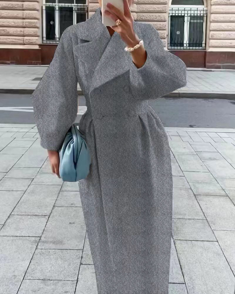 Marta | Elegancki damski trencz z kołnierzem rewersowym