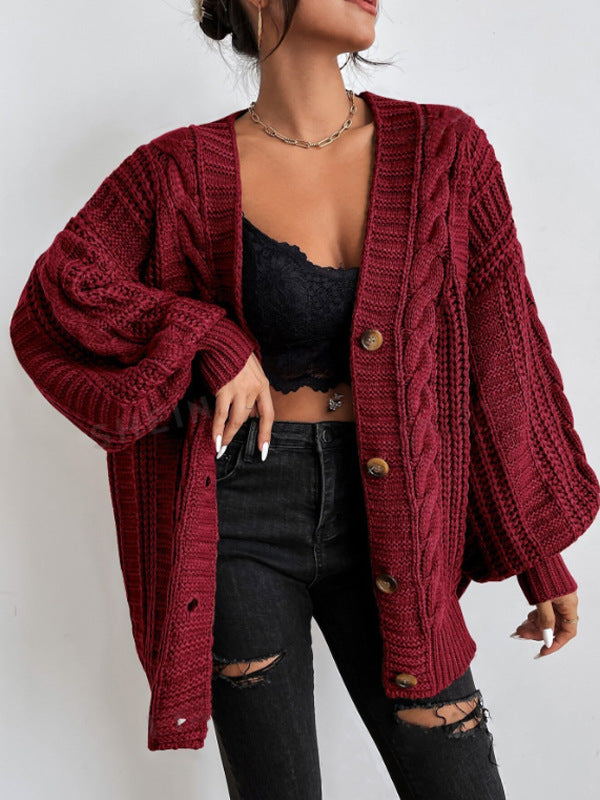 Lilla | Oversize’owy damski kardigan z grubym splotem