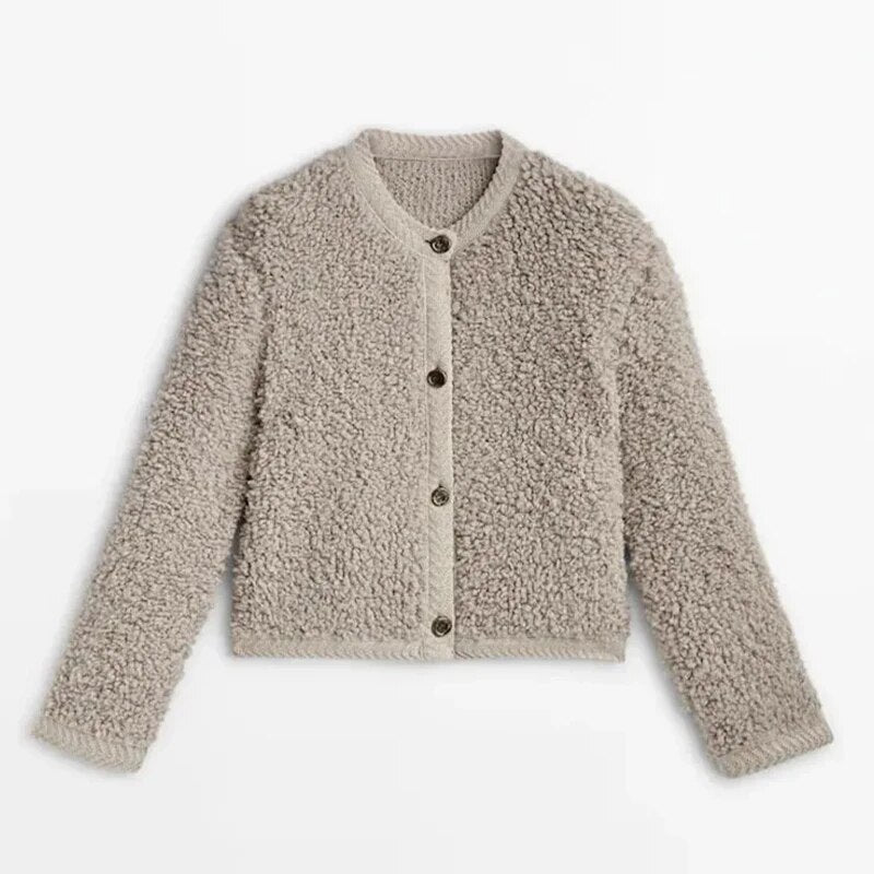 Katarzyna | Kurtka zimowa damska elegancka teddy casual