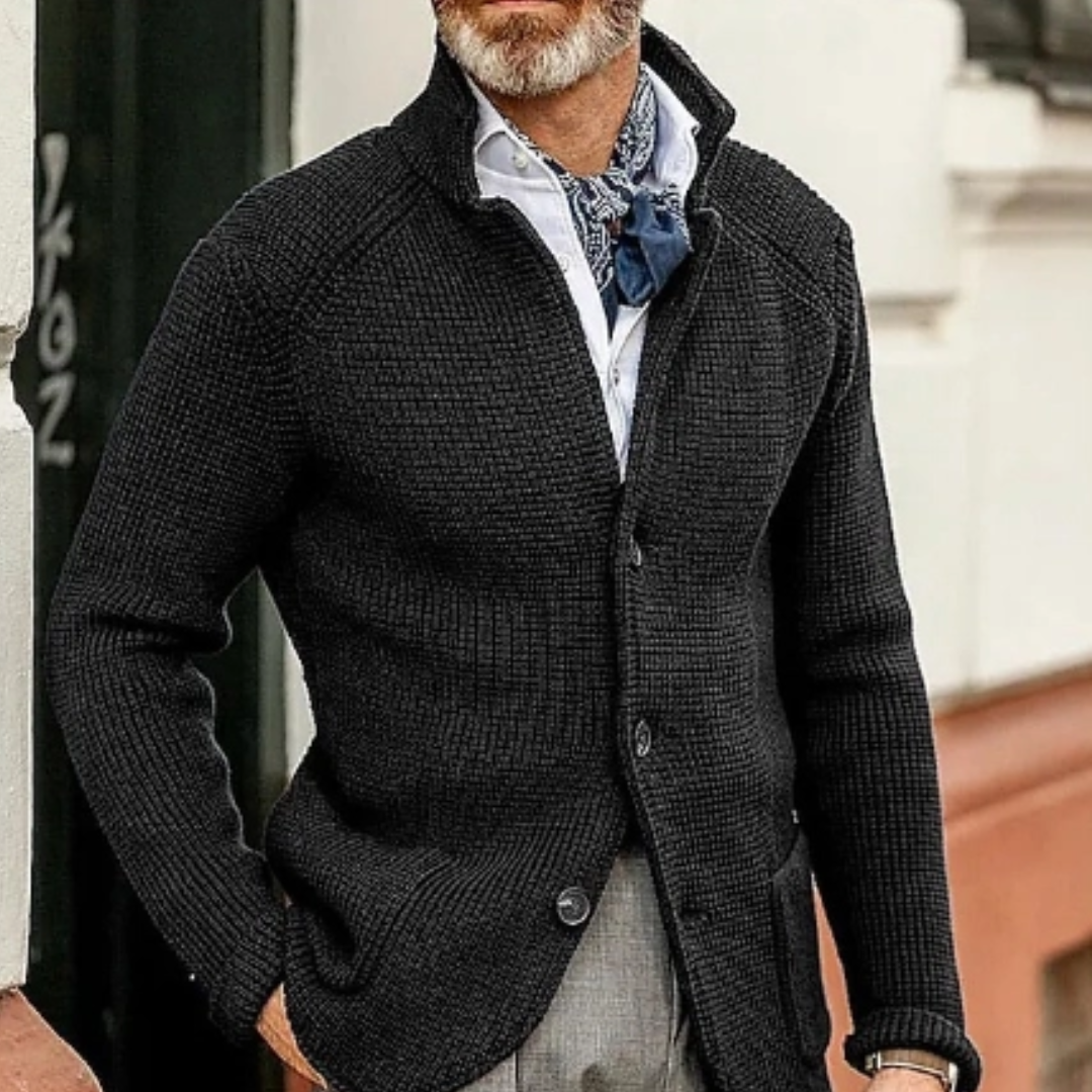 Sylwester | Sweter męski zimowy z guzikami