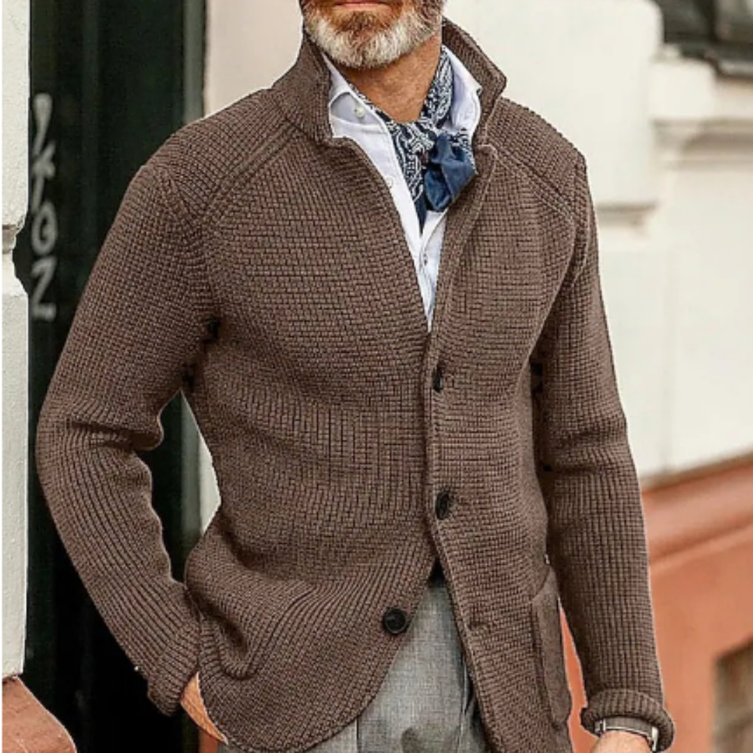 Sylwester | Sweter męski zimowy z guzikami