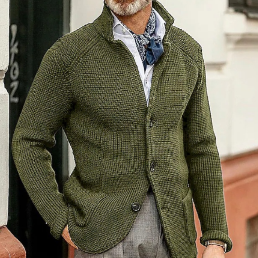 Sylwester | Sweter męski zimowy z guzikami