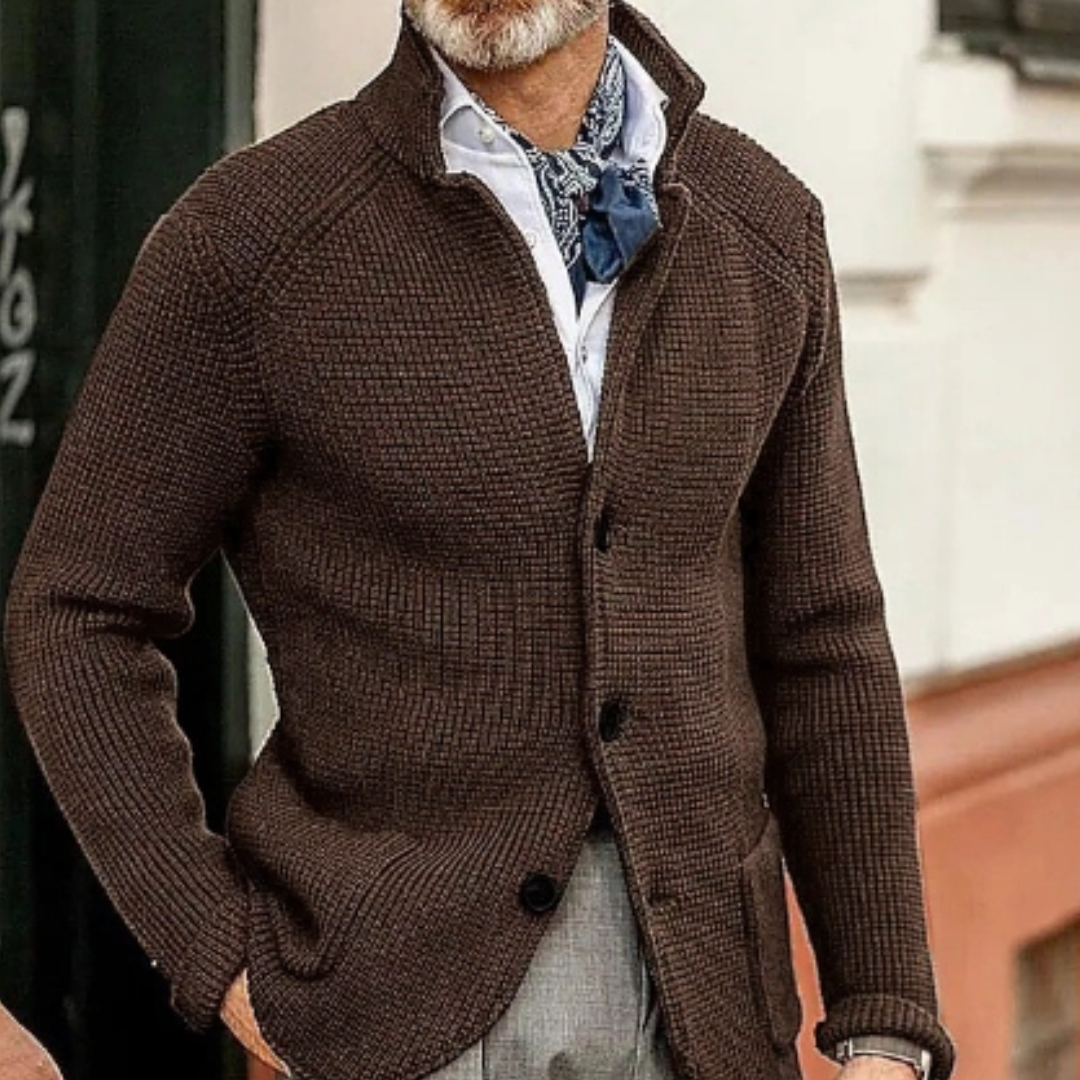 Sylwester | Sweter męski zimowy z guzikami