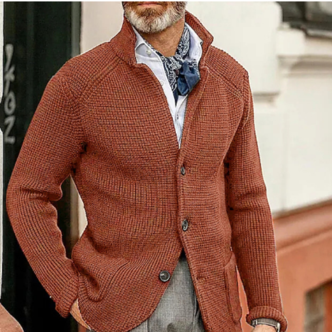 Sylwester | Sweter męski zimowy z guzikami