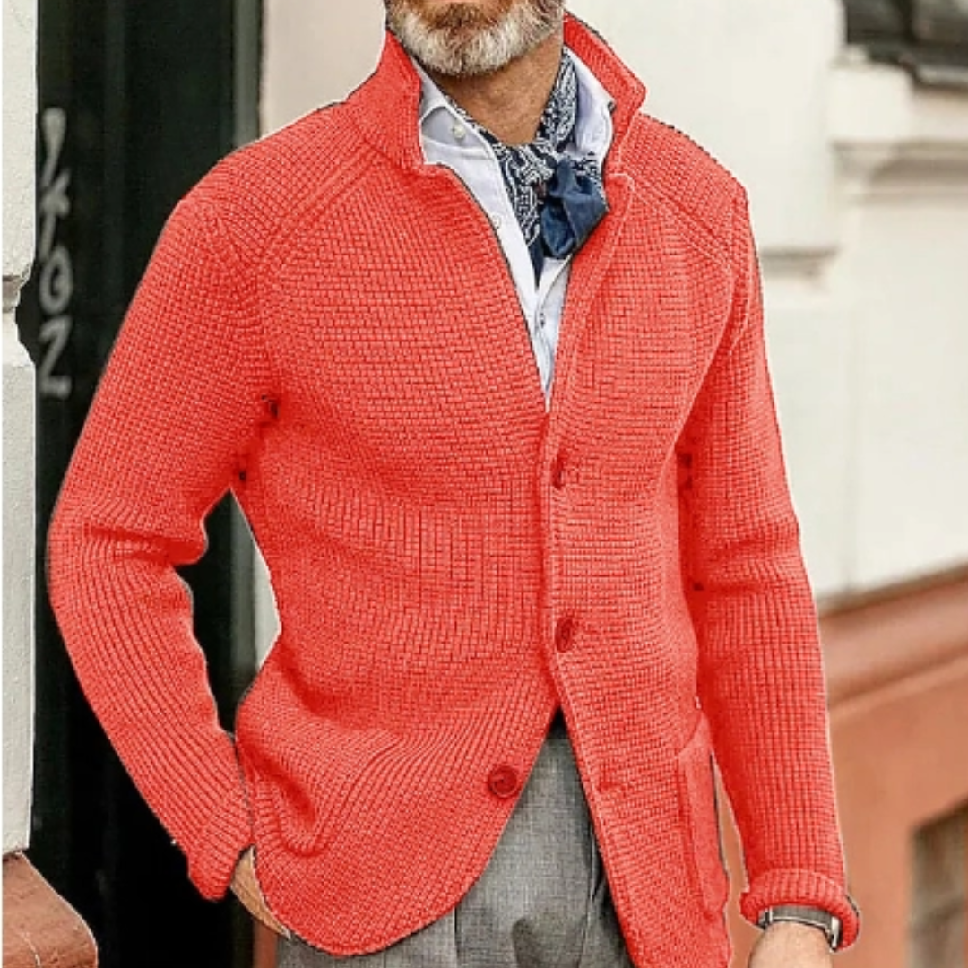 Sylwester | Sweter męski zimowy z guzikami