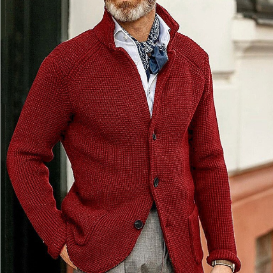 Sylwester | Sweter męski zimowy z guzikami