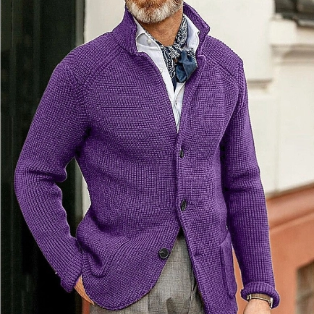 Sylwester | Sweter męski zimowy z guzikami