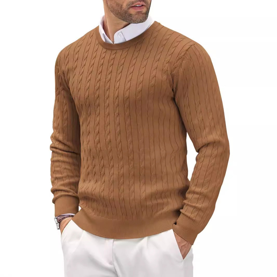 Franciszek | Sweter męski slim fit z okrągłym dekoltem