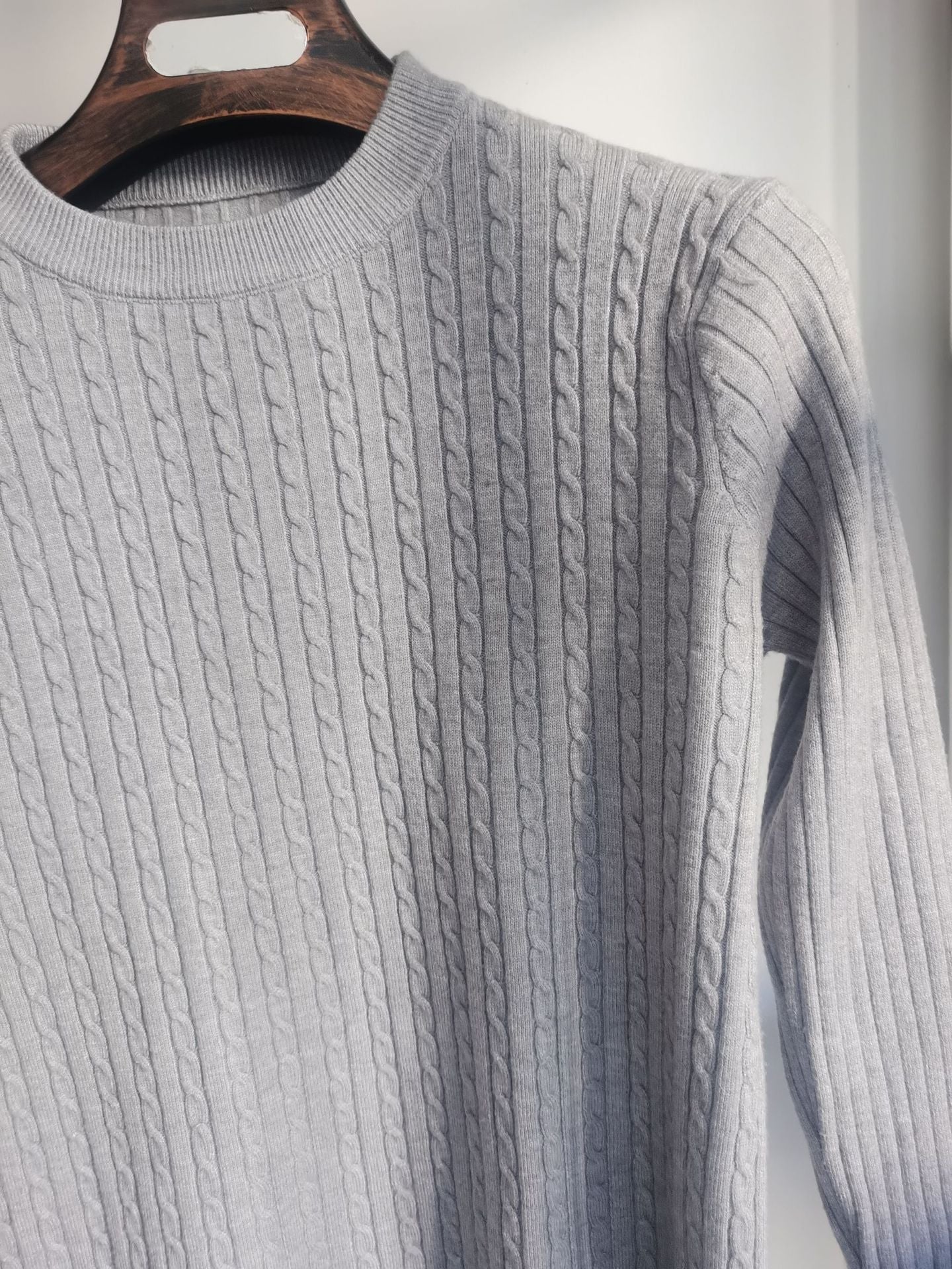 Franciszek | Sweter męski slim fit z okrągłym dekoltem