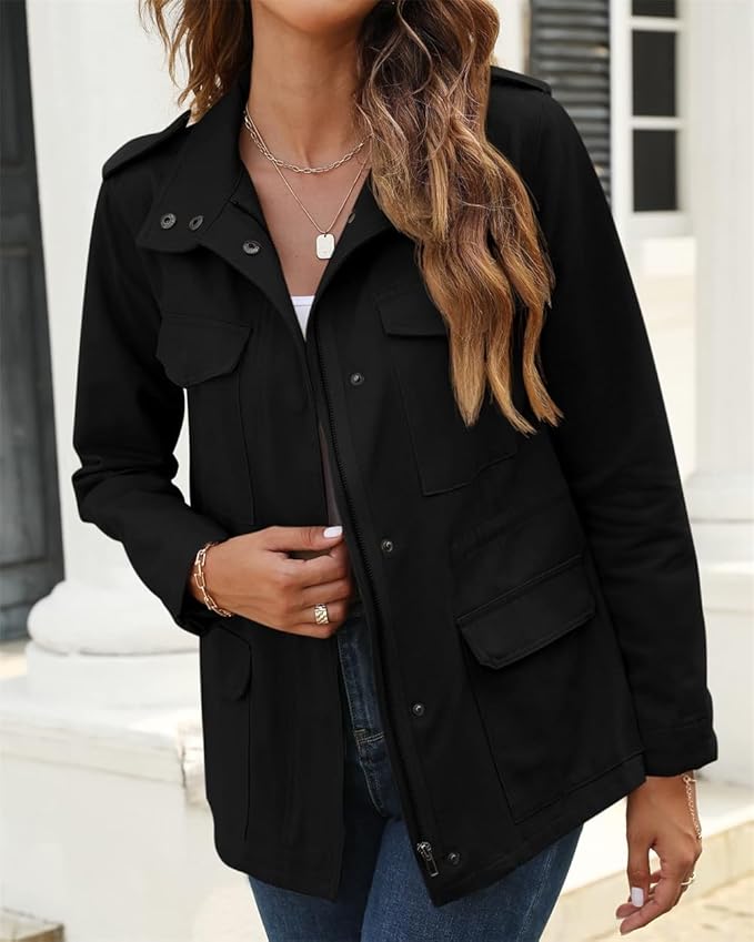 Lucyna | Damska Kurtka z Kapturem na Zamek | Casual