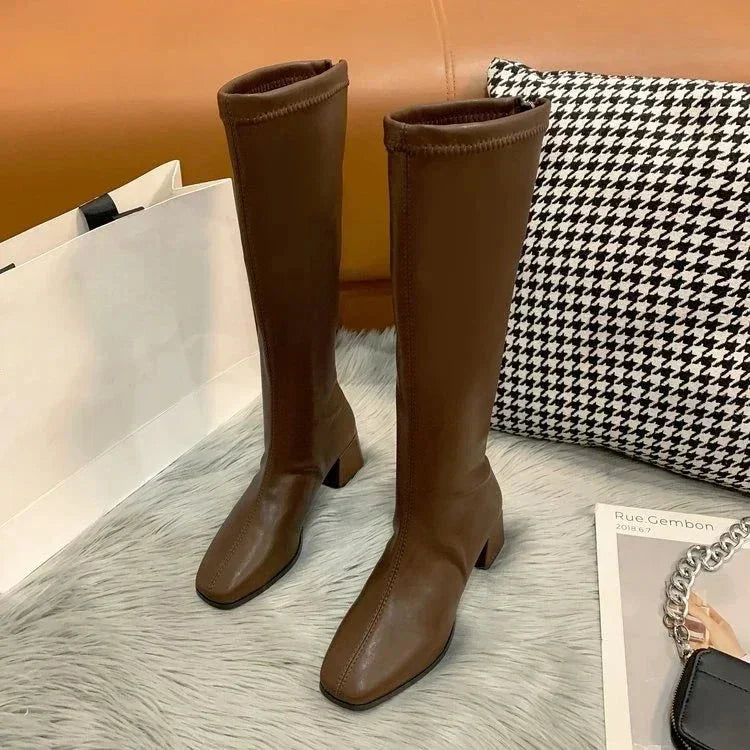 Grażyna | Damskie buty na obcasie do kolan
