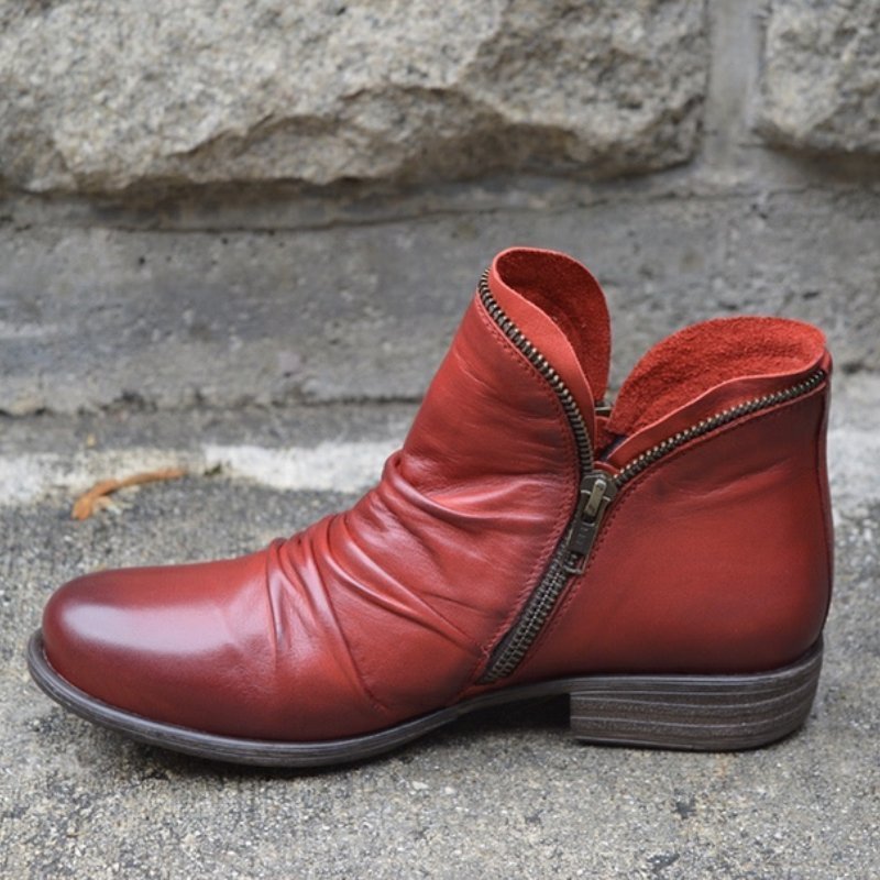 Halina | Damskie buty vintage z zamkiem błyskawicznym