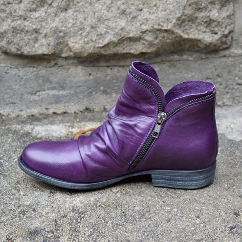Halina | Damskie buty vintage z zamkiem błyskawicznym