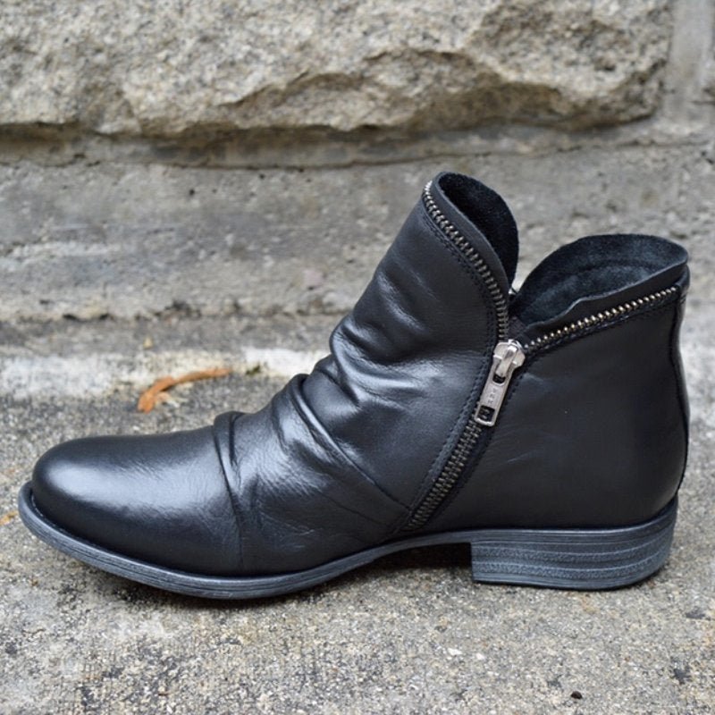 Halina | Damskie buty vintage z zamkiem błyskawicznym