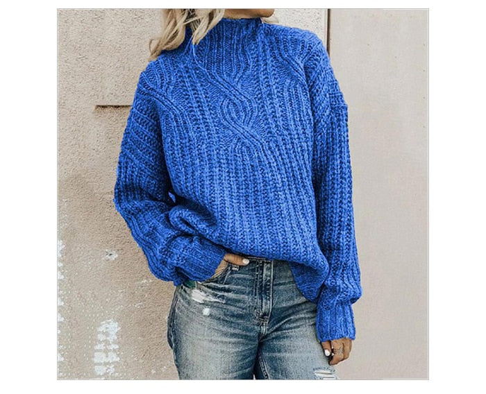 Ewa | Damski sweter z warkoczowym splotem