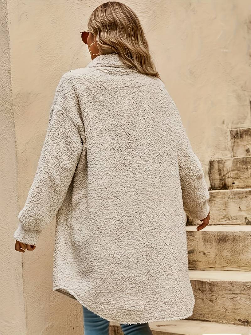Jadwiga | Kurtka zimowa damska beżowa Teddy cozy