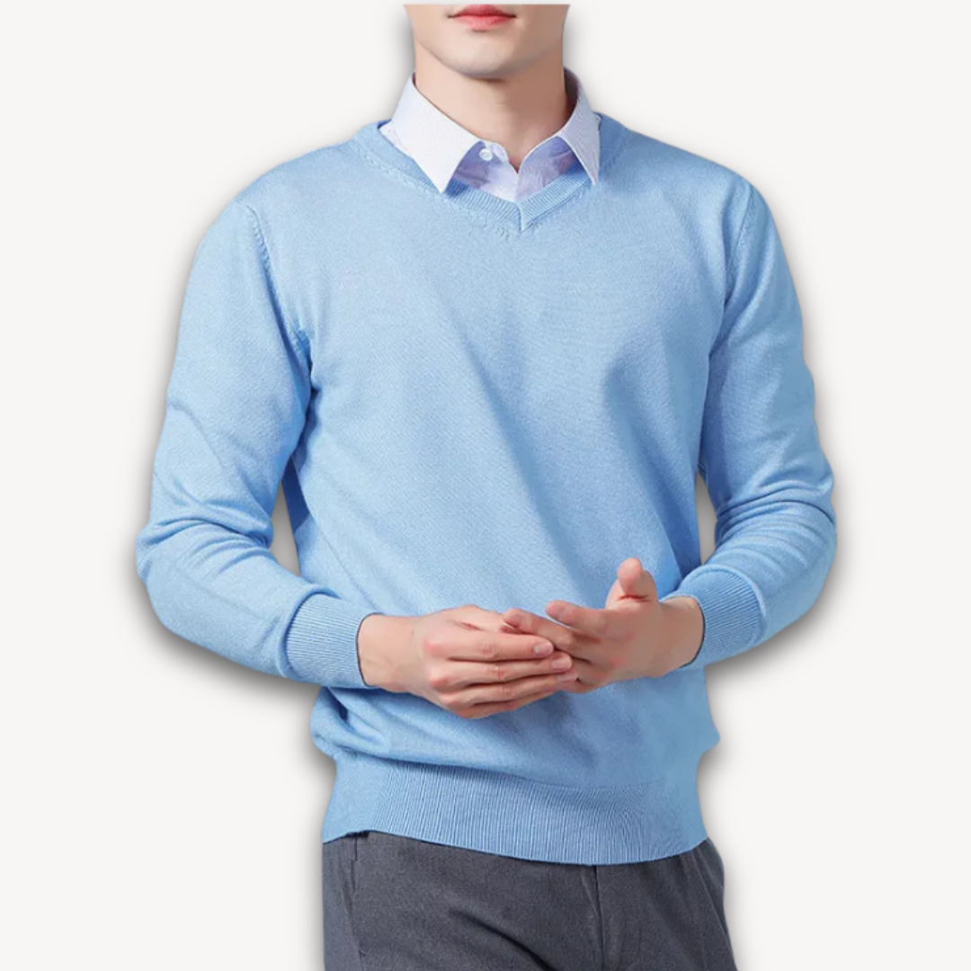 Marcel | Elegancki męski sweter kaszmirowy V-neck