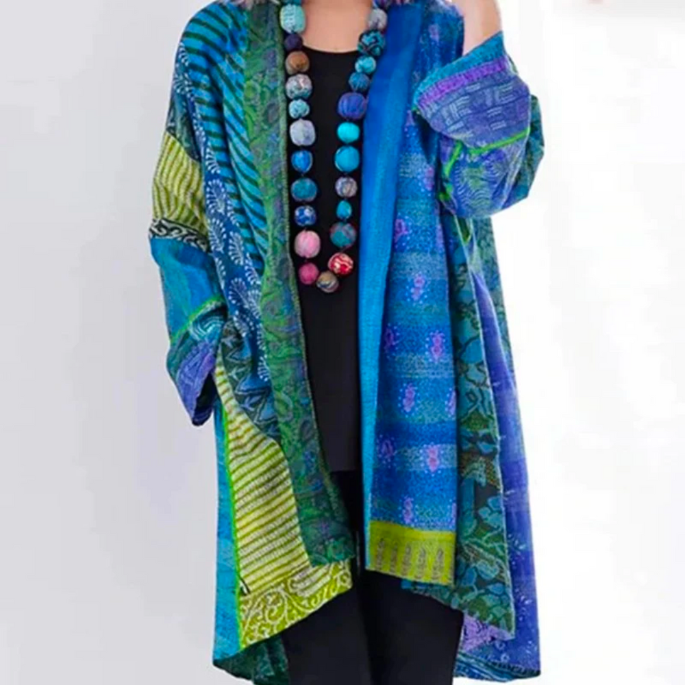 Jolanta | Kardigan damski wielokolorowy w stylu vintage casual