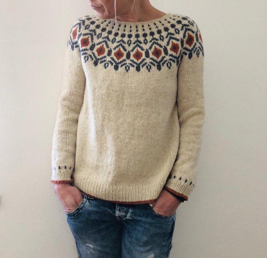 Luba | Sweter damski zimowy z geometrycznym wzorem