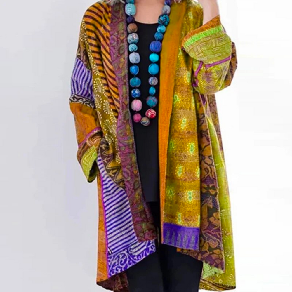 Jolanta | Kardigan damski wielokolorowy w stylu vintage casual
