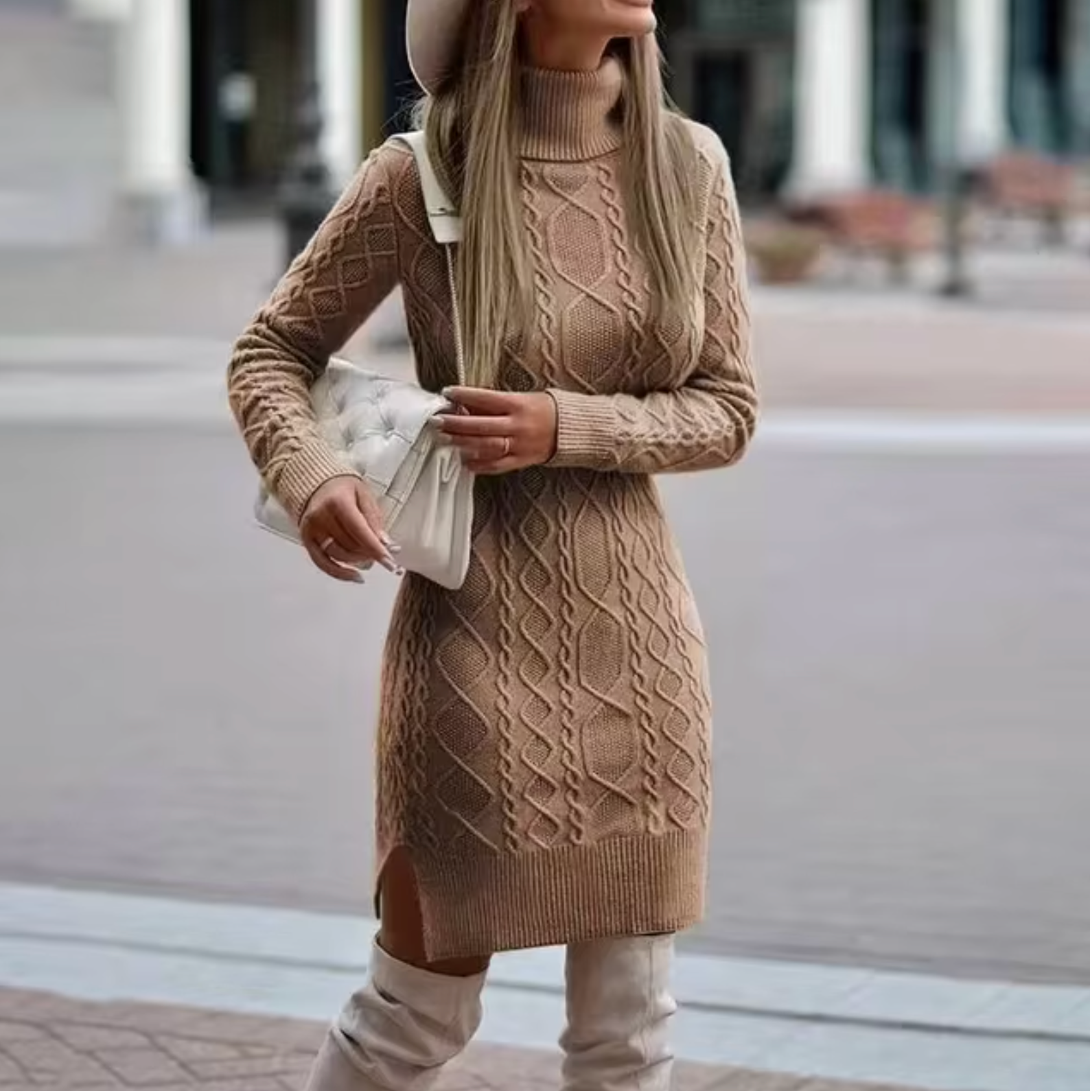 Iwona | Sweter damski z długim rękawem midi