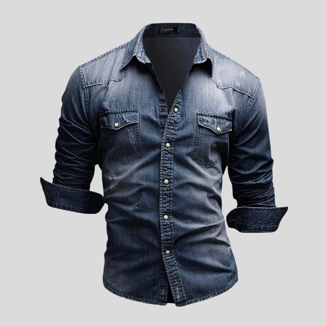 Renata | Wygodna męska koszula jeansowa slim fit