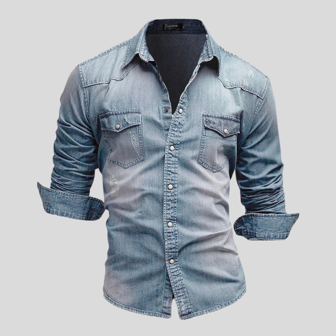 Renata | Wygodna męska koszula jeansowa slim fit