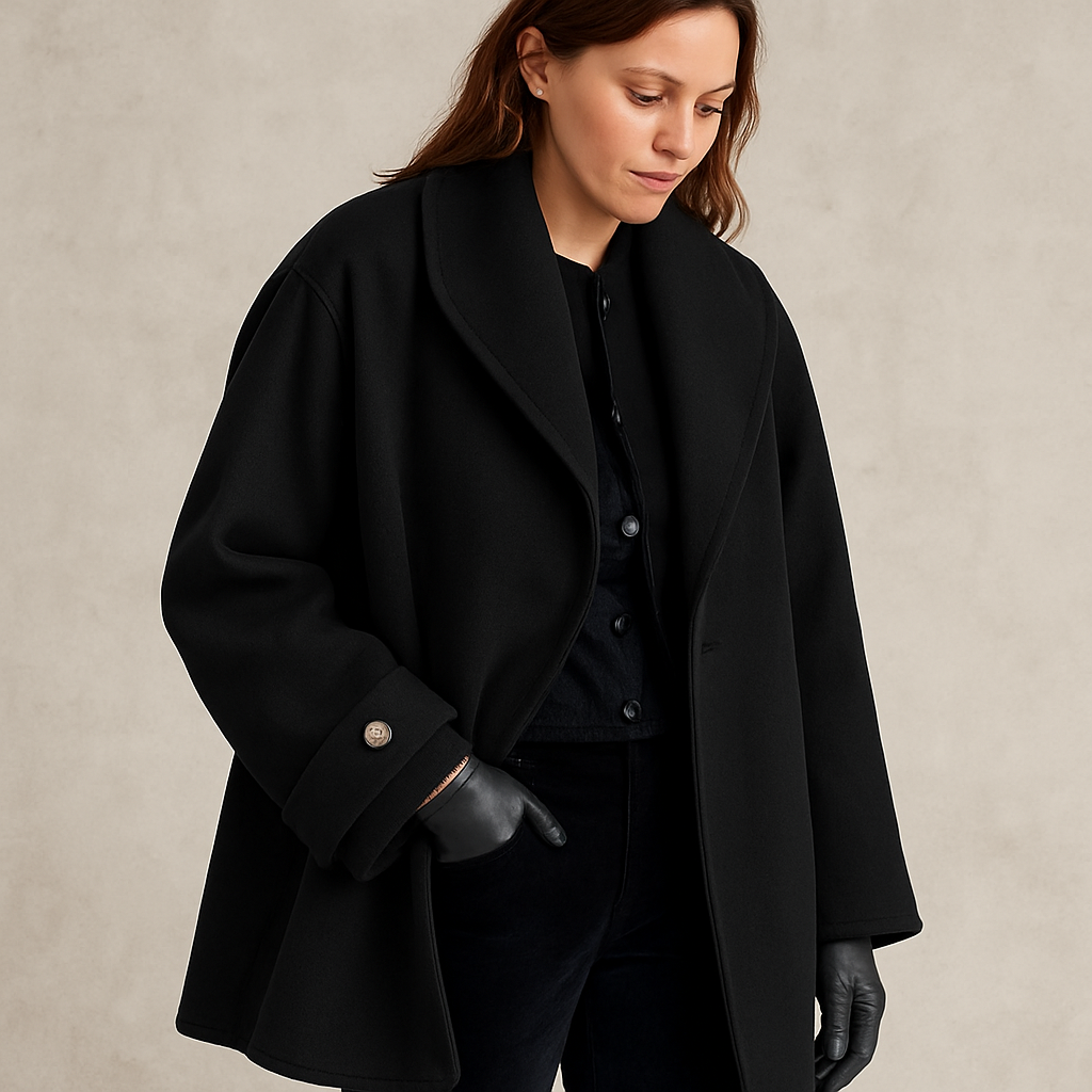 Grażyna | Kobiecą Kurtkę Otwieraną Z Przodu Z Kontrastowym Wykończeniem | Oversize