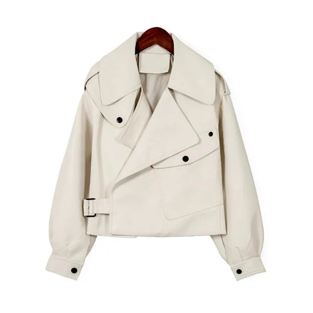 Wioletta | Kurtka damska krótka | Z paskiem