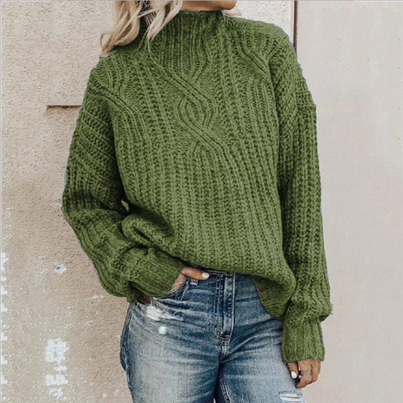 Ewa | Damski sweter z warkoczowym splotem