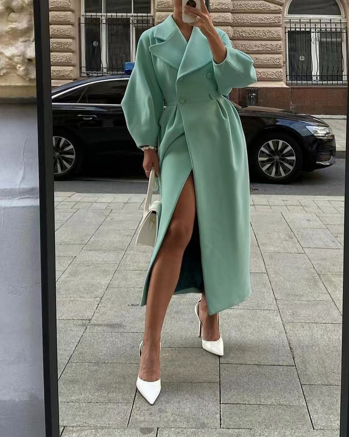 Marta | Elegancki damski trencz z kołnierzem rewersowym
