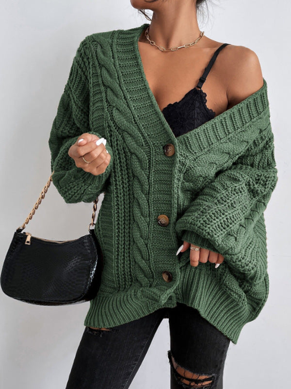 Lilla | Oversize’owy damski kardigan z grubym splotem