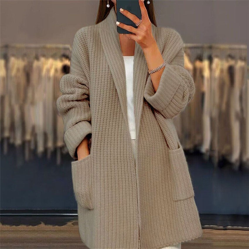 Weronika | Kardigan damski elegancki z kieszeniami