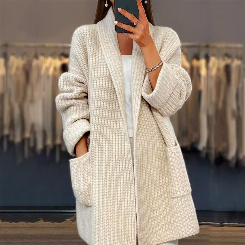 Weronika | Kardigan damski elegancki z kieszeniami