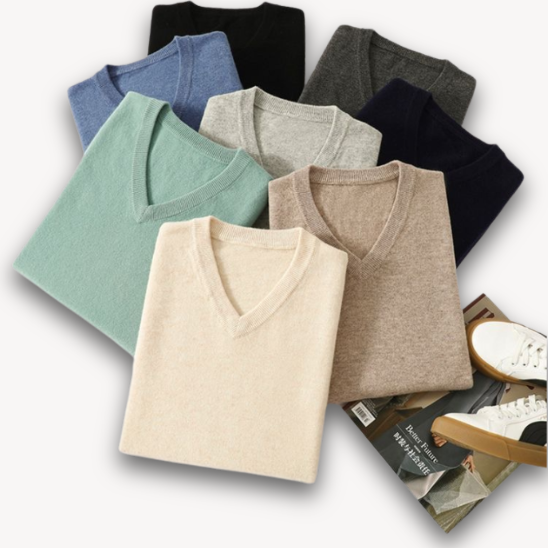 Marcel | Elegancki męski sweter kaszmirowy V-neck