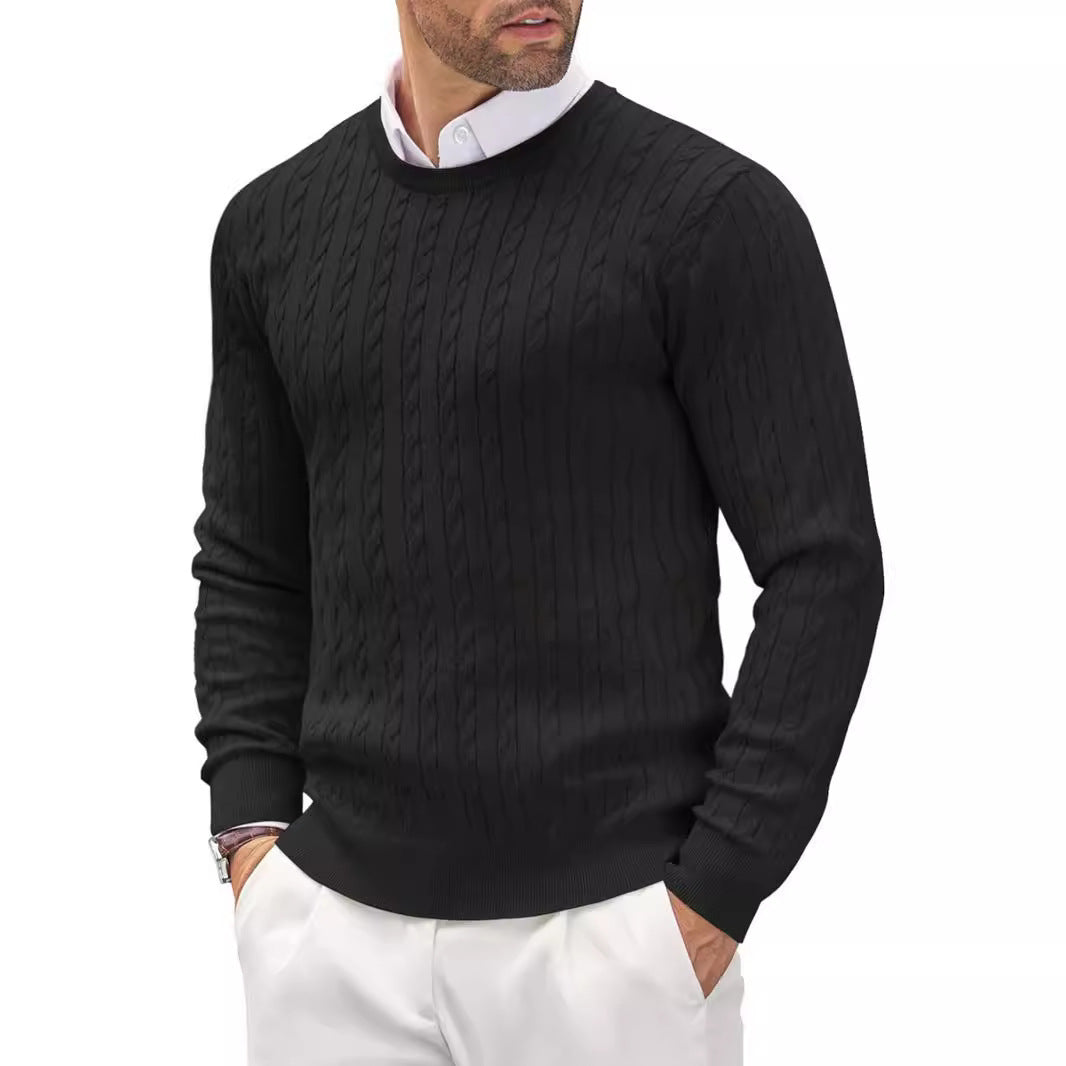 Franciszek | Sweter męski slim fit z okrągłym dekoltem