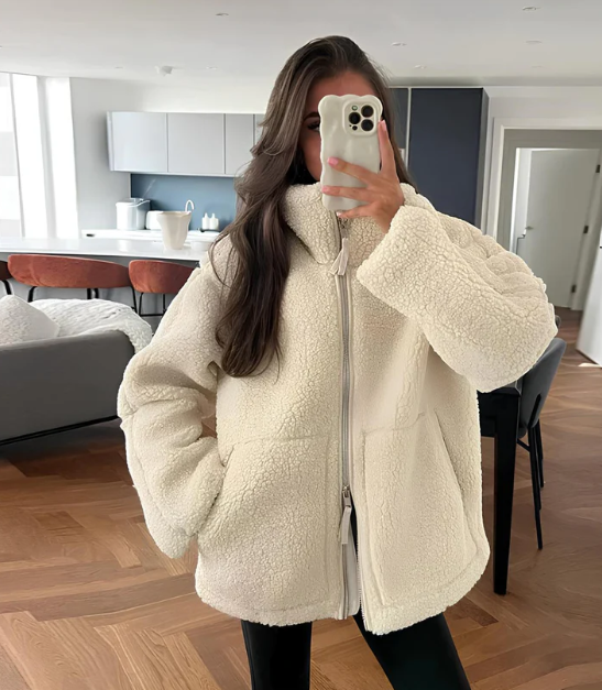 Weronika | Kurtka zimowa damska z zamkiem Teddy